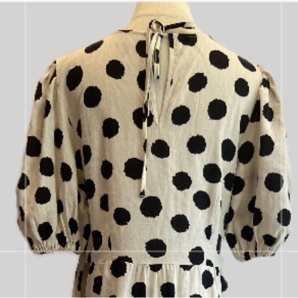 Who What Wear NWOT Black and Cream Polka Dot Maxi Dress S - Picture 4 of 7